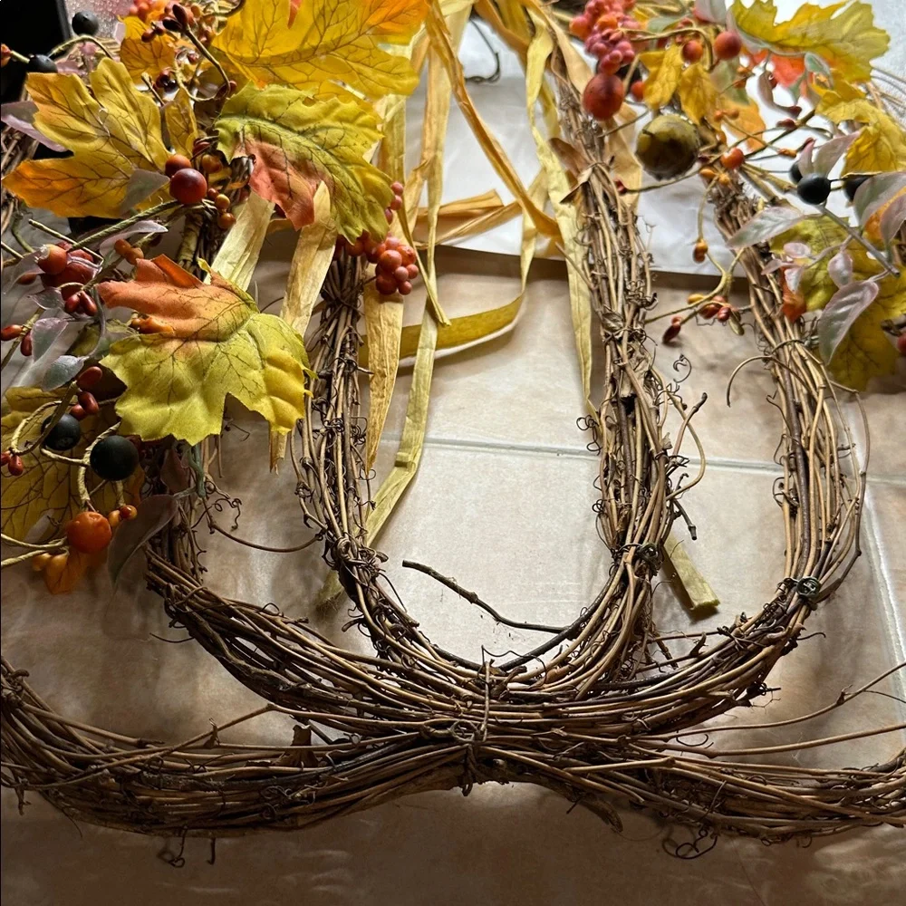Autumn Harvest Pumpkin Wreath with Yellow and Orange Accents